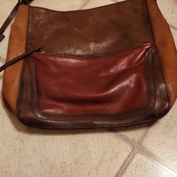 Pikolinos Brown/Garnet Tricolored Leather Cuero Hobo Handbag